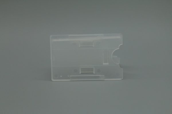 Porta targetas rígido de plástico transparente
